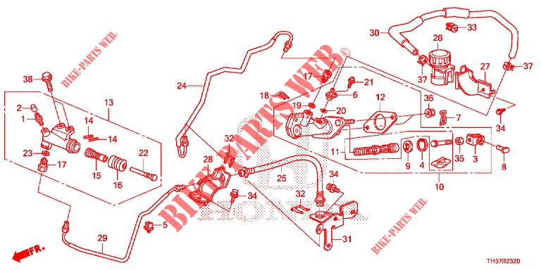 CLUTCH MASTER CYLINDER (LH) for Honda JAZZ 1.4 LS 5 Doors 5 speed manual 2012