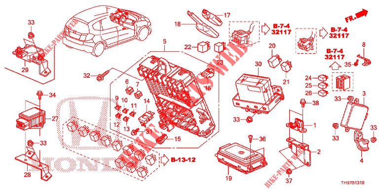 CONTROL UNIT (CABINE) (1) (LH) for Honda JAZZ 1.4 LS 5 Doors 5 speed manual 2012