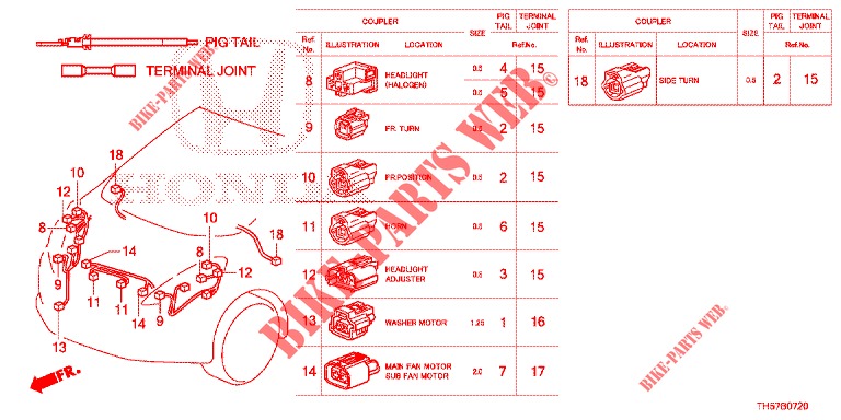 ELECTRICAL CONNECTORS (AVANT) for Honda JAZZ 1.4 LS 5 Doors 5 speed manual 2012