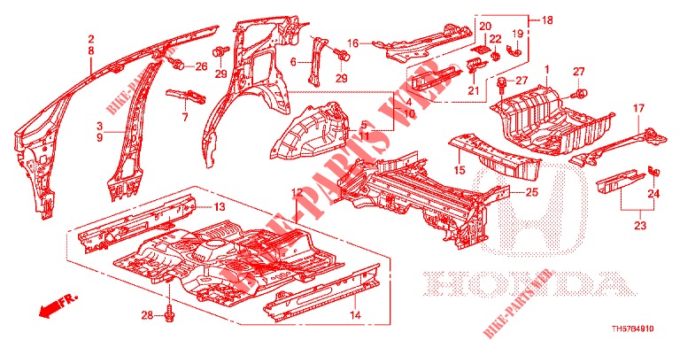 FLOOR/INNER PANELS  for Honda JAZZ 1.4 LS 5 Doors 5 speed manual 2012