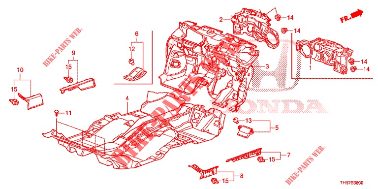 FLOOR MAT/INSULATOR  for Honda JAZZ 1.4 LS 5 Doors 5 speed manual 2012