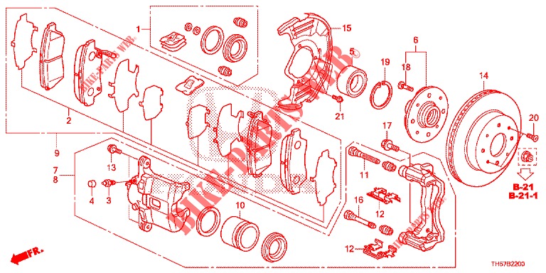 FRONT BRAKE  for Honda JAZZ 1.4 LS 5 Doors 5 speed manual 2012