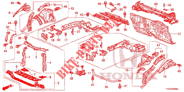 FRONT BULKHEAD/DASHBOARD  for Honda JAZZ 1.4 LS 5 Doors 5 speed manual 2012