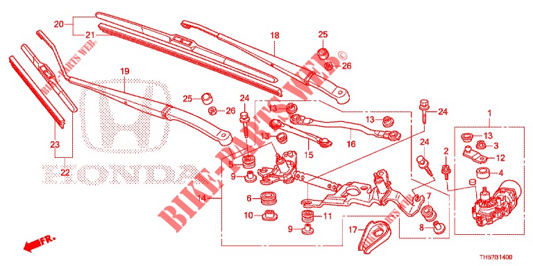 FRONT WINDSHIELD WIPER (LH) for Honda JAZZ 1.4 LS 5 Doors 5 speed manual 2012