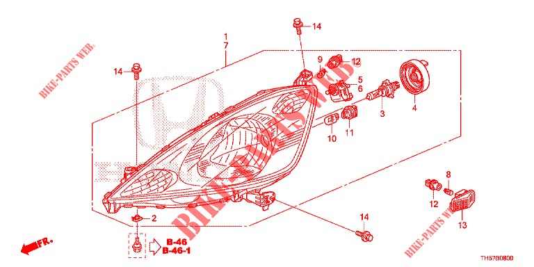 HEADLIGHT  for Honda JAZZ 1.4 LS 5 Doors 5 speed manual 2012