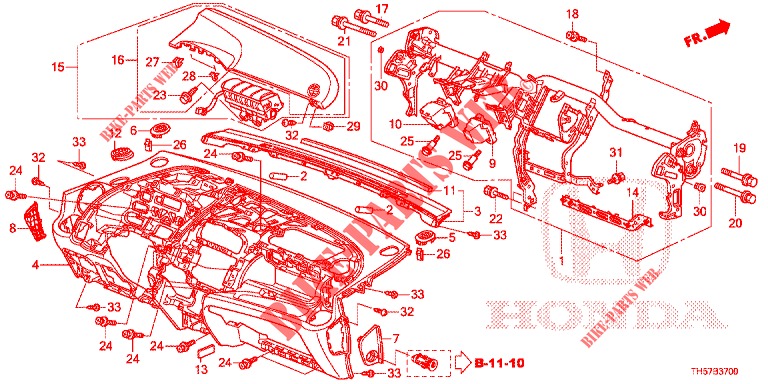 INSTRUMENT PANEL UPPER (LH) for Honda JAZZ 1.4 LS 5 Doors 5 speed manual 2012