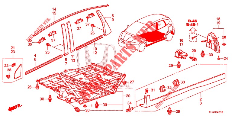 MOLDING/PROTECTOR  for Honda JAZZ 1.4 LS 5 Doors 5 speed manual 2012