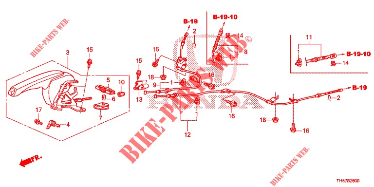PARKING BRAKE  for Honda JAZZ 1.4 LS 5 Doors 5 speed manual 2012