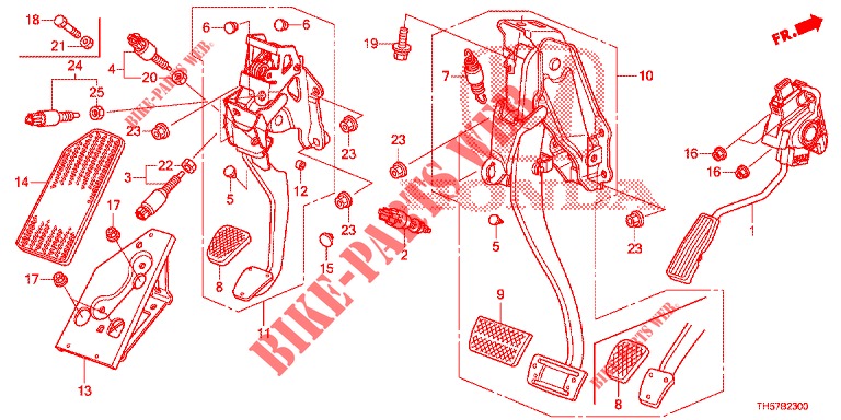 PEDAL (LH) for Honda JAZZ 1.4 LS 5 Doors 5 speed manual 2012