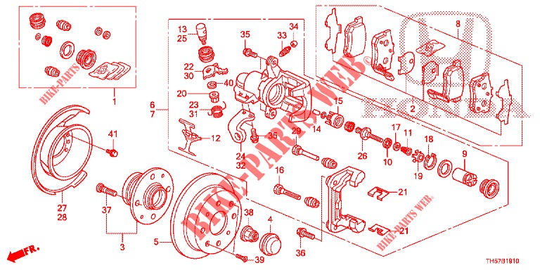REAR BRAKE (DISQUE) for Honda JAZZ 1.4 LS 5 Doors 5 speed manual 2012