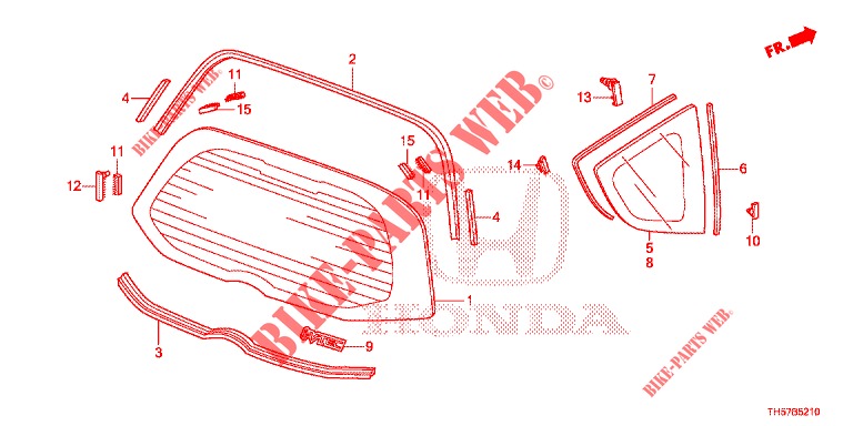 REAR WINDSHIELD/QUARTER G LASS  for Honda JAZZ 1.4 LS 5 Doors 5 speed manual 2012