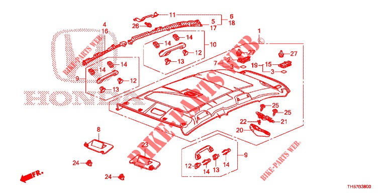 ROOF LINING  for Honda JAZZ 1.4 LS 5 Doors 5 speed manual 2012