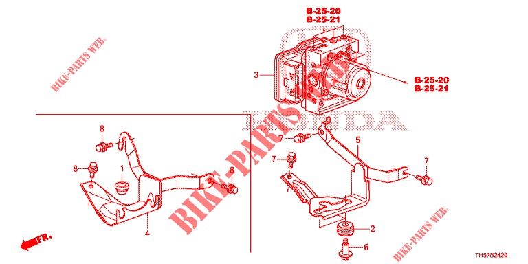 VSA MODULATOR (RH)('00 )  for Honda JAZZ 1.4 LS 5 Doors 5 speed manual 2012