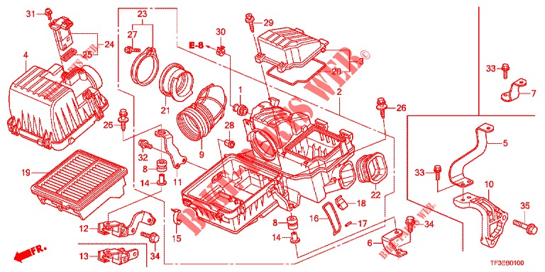 AIR CLEANER (1) for Honda JAZZ 1.4 LSH 5 Doors 5 speed manual 2012
