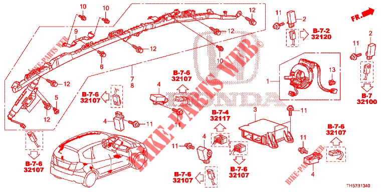 SRS UNIT (LH) for Honda JAZZ 1.4 ESL 5 Doors 5 speed manual 2013