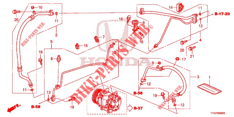 AIR CONDITIONER (FLEXIBLES/TUYAUX) (LH) for Honda JAZZ 1.4 LSP 5 Doors 5 speed manual 2013