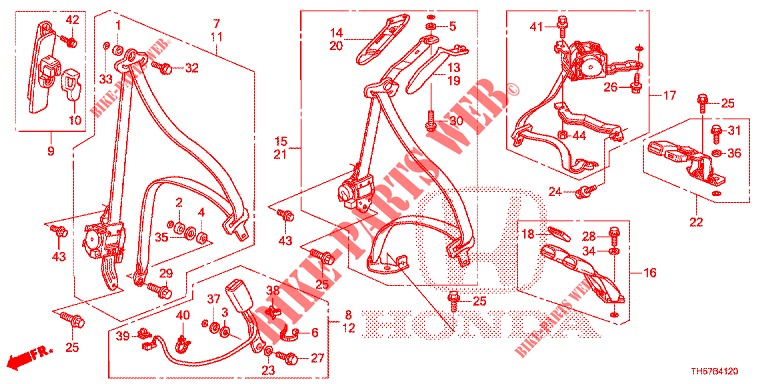 FRONT SEAT/SEATBELTS  for Honda JAZZ 1.4 SI 5 Doors 5 speed manual 2013