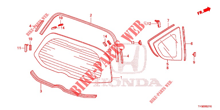 REAR WINDSHIELD/QUARTER G LASS  for Honda JAZZ 1.4 ESL 5 Doors 5 speed manual 2014