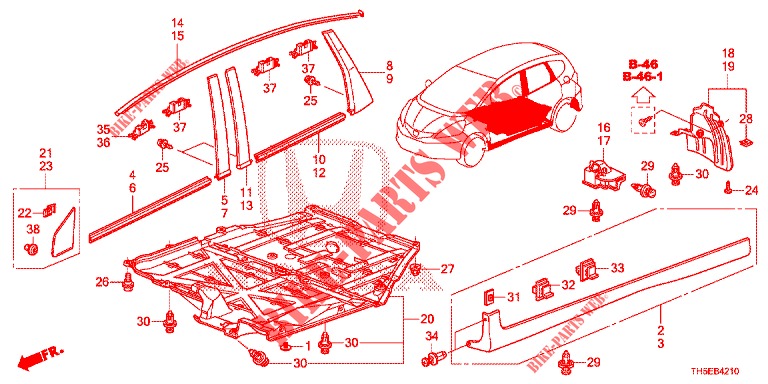 MOLDING/PROTECTOR  for Honda JAZZ 1.4 ESLT 5 Doors full automatic 2014