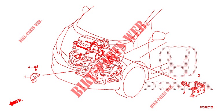 ENGINE WIRE HARNESS STAY (1.7L)(RH)  for Honda JAZZ 1.2 ELEGANCE 5 Doors 5 speed manual 2015