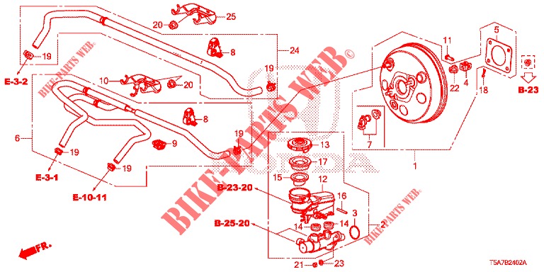 BRAKE MASTER CYLINDER/MAS TER POWER (LH) (2) for Honda JAZZ 1.4 EXCLUSIVE 5 Doors 6 speed manual 2016