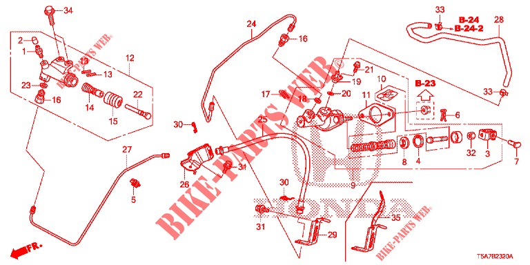CLUTCH MASTER CYLINDER (LH) for Honda JAZZ 1.4 EXECUTIVE 5 Doors 6 speed manual 2017