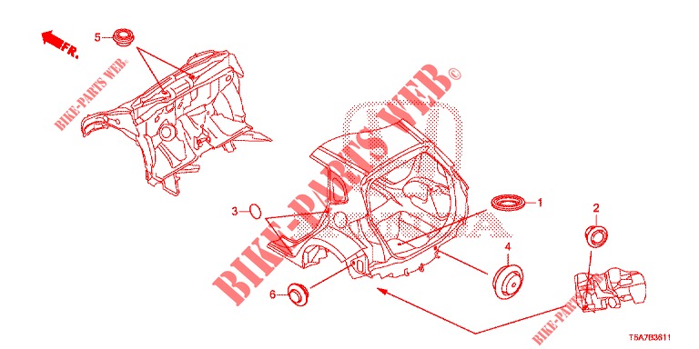 GROMMET (ARRIERE) for Honda JAZZ 1.4 EXECUTIVE 5 Doors 6 speed manual 2017
