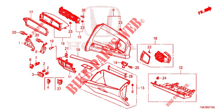 INSTRUMENT GARNISH (COTE DE PASSAGER) (LH) for Honda JAZZ 1.4 EXECUTIVE 5 Doors 6 speed manual 2017