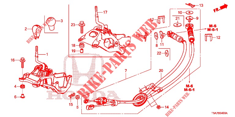 SELECT LEVER (HMT)  for Honda JAZZ 1.4 EXECUTIVE 5 Doors 6 speed manual 2017