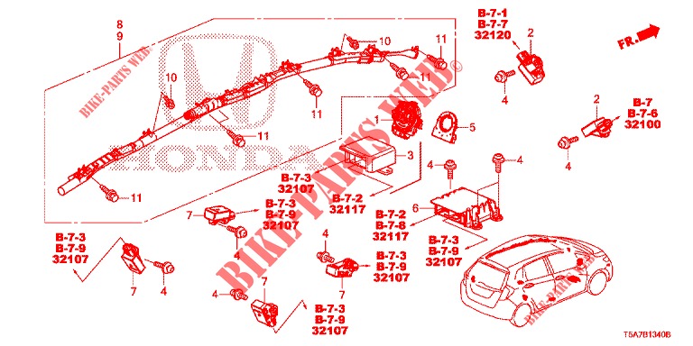 SRS UNIT (RH)  for Honda JAZZ 1.4 EXECUTIVE 5 Doors 6 speed manual 2017