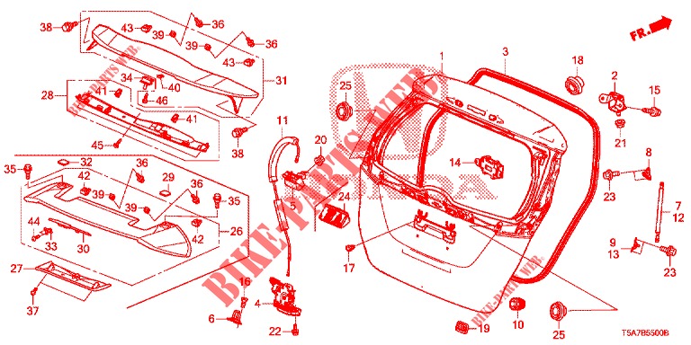 TAILGATE PANEL (2D)  for Honda JAZZ 1.4 EXECUTIVE 5 Doors 6 speed manual 2017