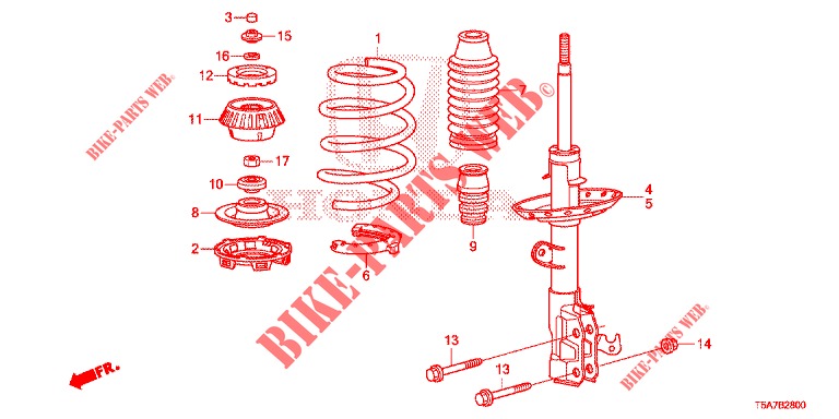 FRONT SHOCK ABSORBER  for Honda JAZZ 1.3 EXECUTIVE 5 Doors full automatic 2019