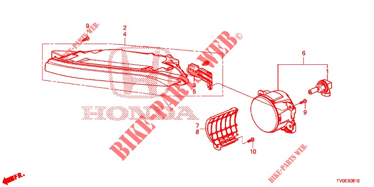     PHARE ANTIBROUILLARD/FEU D'ECLAIRAGE DE CONDUITE DE JOUR for Honda CIVIC DIESEL 1.6 LIFSTYLE 5 Doors 6 speed manual 2014