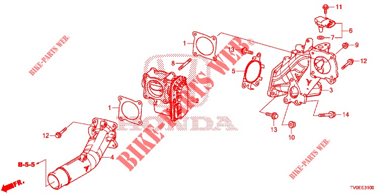     SOUPAPE VOLET ADMISSION (DIESEL) for Honda CIVIC DIESEL 1.6 LIFSTYLE 5 Doors 6 speed manual 2014