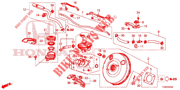 BRAKE MASTER CYLINDER/MAS TER POWER (DIESEL) (LH) for Honda CIVIC DIESEL 1.6 LIFSTYLE 5 Doors 6 speed manual 2014