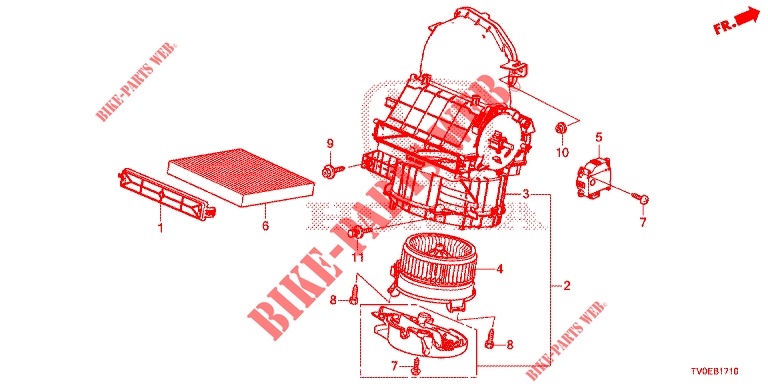 HEATER BLOWER (LH) for Honda CIVIC DIESEL 1.6 LIFSTYLE 5 Doors 6 speed manual 2014
