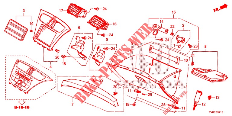 INSTRUMENT GARNISH (COTE DE PASSAGER) (LH) for Honda CIVIC DIESEL 1.6 LIFSTYLE 5 Doors 6 speed manual 2014