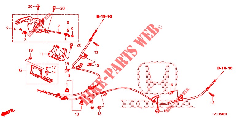 PARKING BRAKE (LH) for Honda CIVIC DIESEL 1.6 LIFSTYLE 5 Doors 6 speed manual 2014