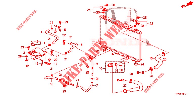 RADIATOR HOSE/RESERVE TAN K (DIESEL) for Honda CIVIC DIESEL 1.6 LIFSTYLE 5 Doors 6 speed manual 2014
