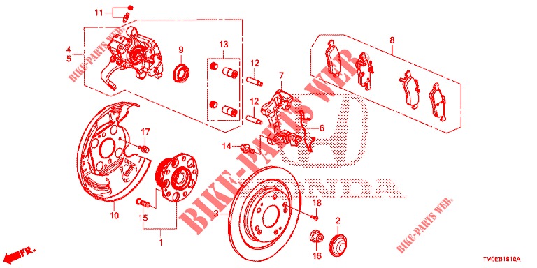 REAR BRAKE DRUM  for Honda CIVIC DIESEL 1.6 LIFSTYLE 5 Doors 6 speed manual 2014