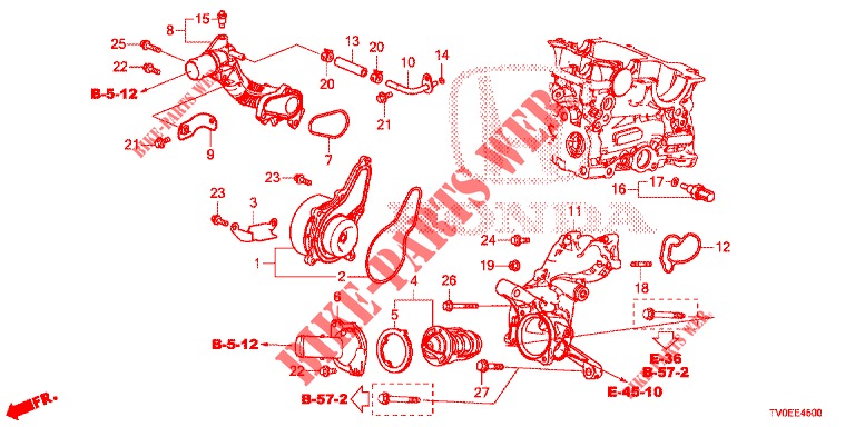 WATER PUMP/THERMOSTAT (DIESEL) for Honda CIVIC DIESEL 1.6 LIFSTYLE 5 Doors 6 speed manual 2014