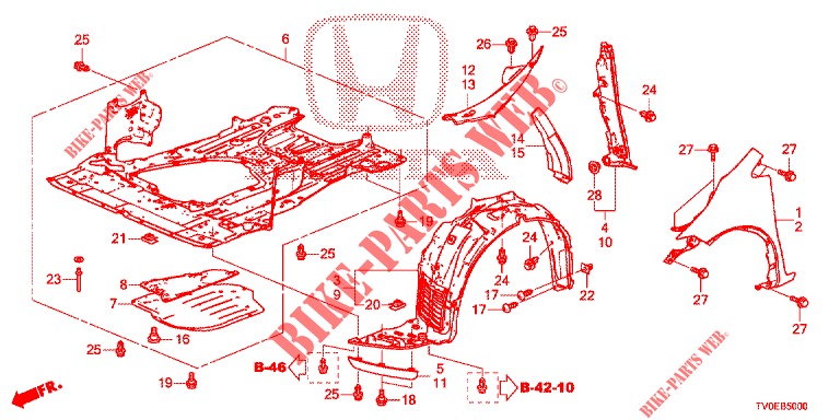 FRONT FENDERS  for Honda CIVIC 1.8 S 5 Doors 6 speed manual 2014