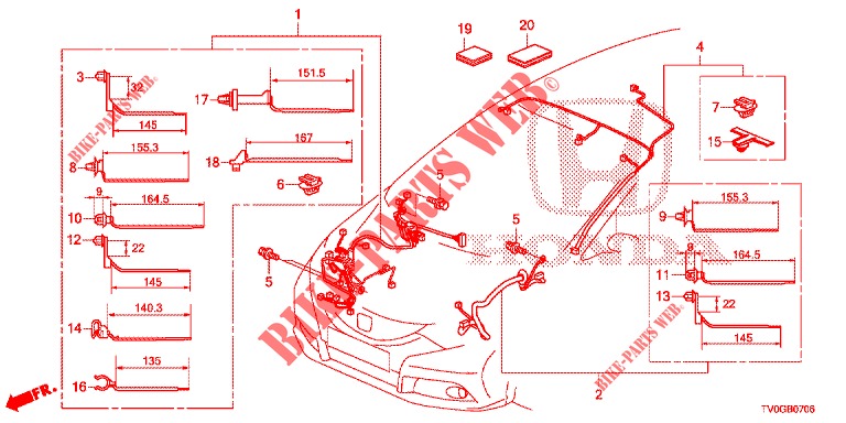 WIRE HARNESS (4) (LH) for Honda CIVIC DIESEL 1.6 COMFORT 5 Doors 6 speed manual 2015