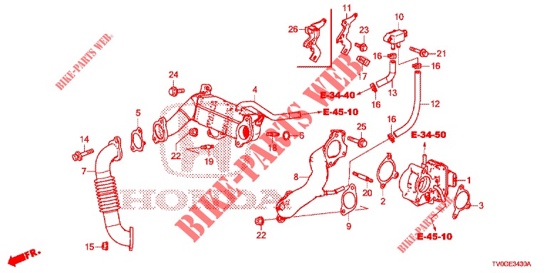     SOUPAPE RECIRC. GAZ      ECHAPP. BOUCLE BASSE     PRESSION (DIESEL) for Honda CIVIC DIESEL 1.6 LIFSTYLE 5 Doors 6 speed manual 2015