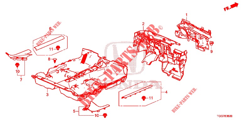 FLOOR MAT/INSULATOR  for Honda CIVIC  1.0 MID BLACK EDITION 5 Doors 6 speed manual 2018