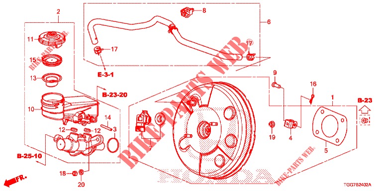 BRAKE MASTER CYLINDER/MAS TER POWER (1.5L) (LH) for Honda CIVIC 1.5 SPORT NAVI 5 Doors 6 speed manual 2018