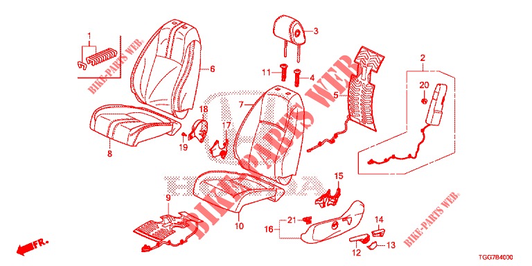 FRONT SEAT/SEATBELTS (G.) (LH) for Honda CIVIC 1.5 SPORT NAVI 5 Doors 6 speed manual 2018