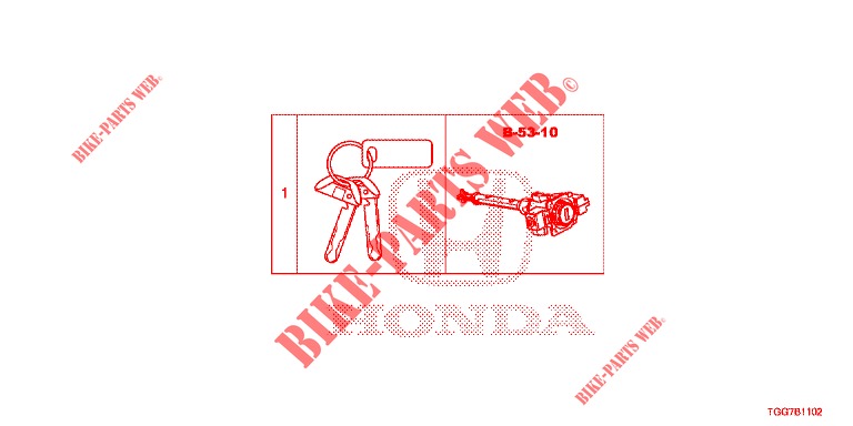 KEY CYLINDER SET (INTELLIGENT) for Honda CIVIC 1.5 SPORT NAVI 5 Doors 6 speed manual 2018