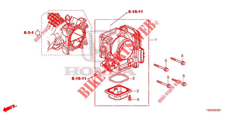 THROTTLE BODY (1.5L) for Honda CIVIC 1.5 SPORT NAVI 5 Doors 6 speed manual 2018