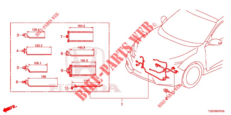 WIRE HARNESS (2) (LH) for Honda CIVIC 1.5 SPORT NAVI 5 Doors 6 speed manual 2018